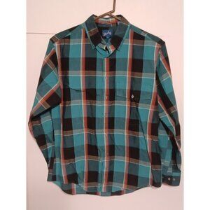 Reef II Mens  Button Down Plaid Shirt ~ Size L Short Sleeve